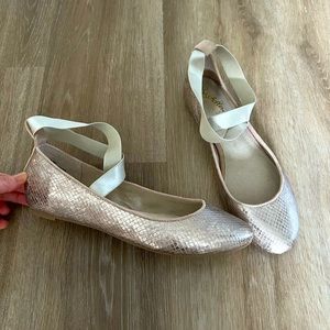 New Seychelles gold metallic ballet flats with ankle straps!